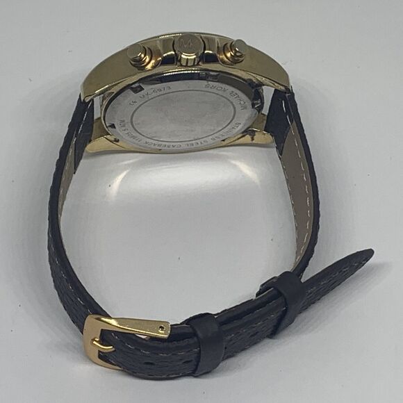 Michael Kors Mini MK5973 Women's Black Leather Analog Dial Quartz Watch WFH214 - Picture 10 of 11